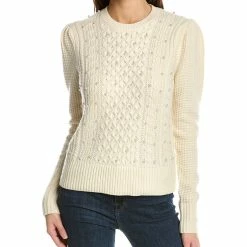 Best reviews of 🔔 Brooks Brothers Aran Pearl Wool-Blend Sweater for 👩 women 🎉