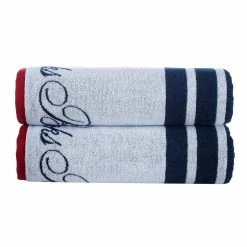 Budget ✨ Brooks Brothers Nautical Blanket Stripe 2 pcs Bath Sheets 🎁