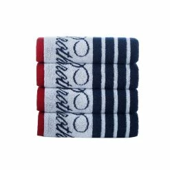 Best Sale ⌛ Brooks Brothers Nautical Blanket Stripe 4 pcs Hand Towels ⌛