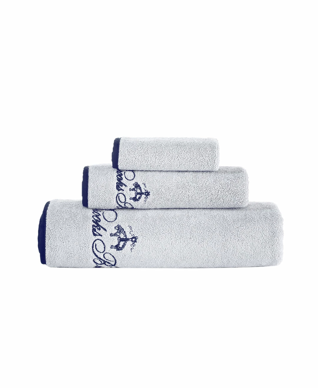 Cheap 🥰 Brooks Brothers Contrast Frame 3 pcs Towel Set 🥰
