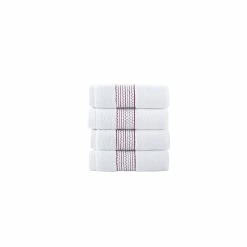 Flash Sale 🧨 Brooks Brothers Rope Stripe Border 4 pcs Wash Towels 😀