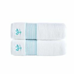 Cheap 😍 Brooks Brothers Rope Stripe Border 2 pcs Bath Towels 👍