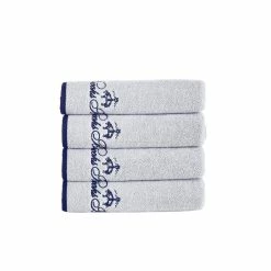 Outlet 👍 Brooks Brothers Contrast Frame 4 pcs Hand Towels 🌟