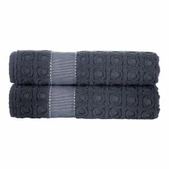 Promo ✔️ Brooks Brothers Circle in Square 2 pcs Bath Sheets 🤩