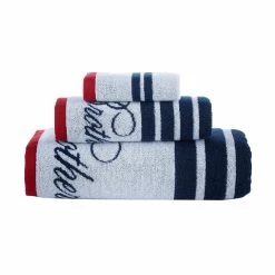 Best Sale ✔️ Brooks Brothers Nautical Blanket Stripe 3 pcs Towel Set 🧨