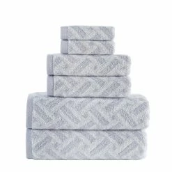 Wholesale 🥰 Brooks Brothers Criss Cross Stripe 6 pcs Towel Set 🛒